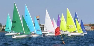 Close start in the Liberty Fleet in heat 5  - Access Class World Championships &copy; David Staley - copyright